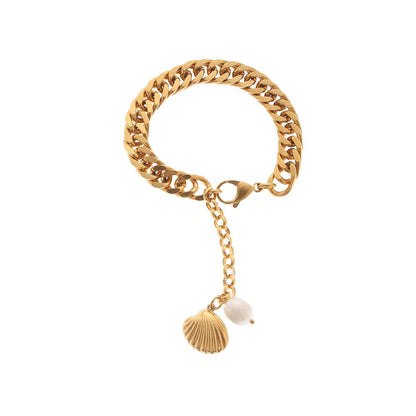 Dusala India White Shell Chic Bracelet