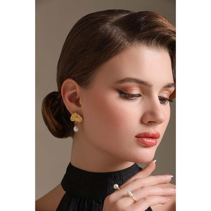 Dusala India White Nature's Touch Earrings