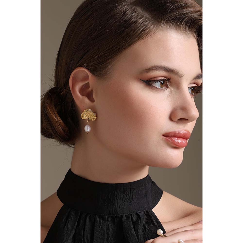 Dusala India White Nature's Touch Earrings
