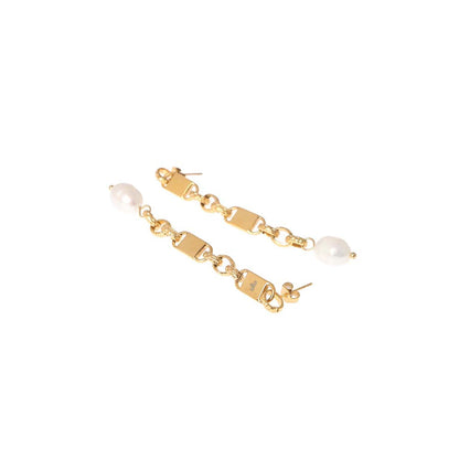 Dusala India White Tassel Statement Earrings