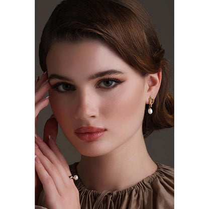 Dusala India White Knot Sophistication Earrings