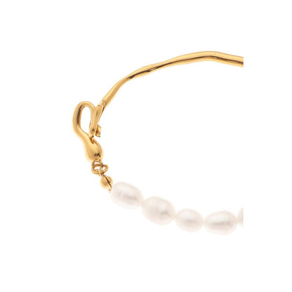 Dusala India White Timeless Pearl Bangle