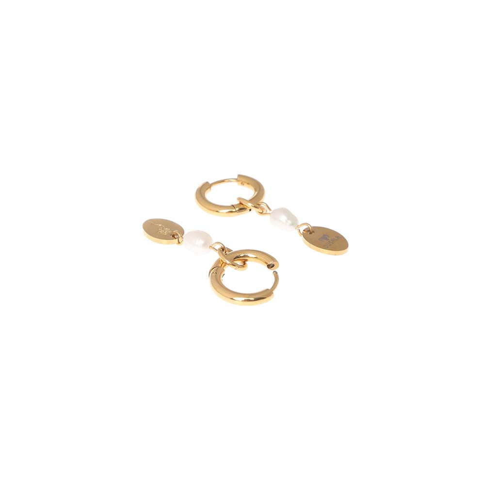 Dusala India White Flora Drop Earrings