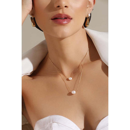 Dusala India White Layered Sophistication Necklace
