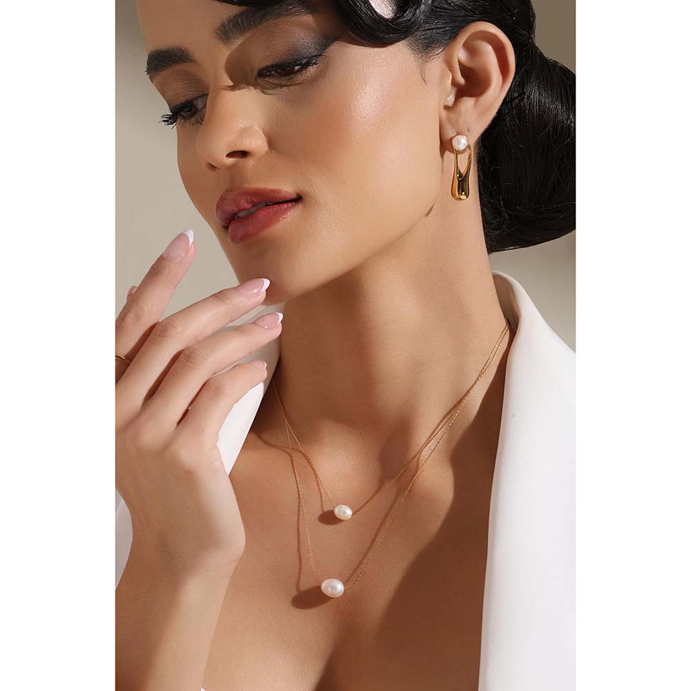 Dusala India White Layered Sophistication Necklace