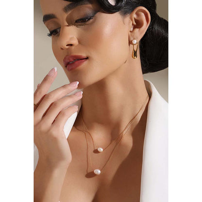 Dusala India White Layered Sophistication Necklace