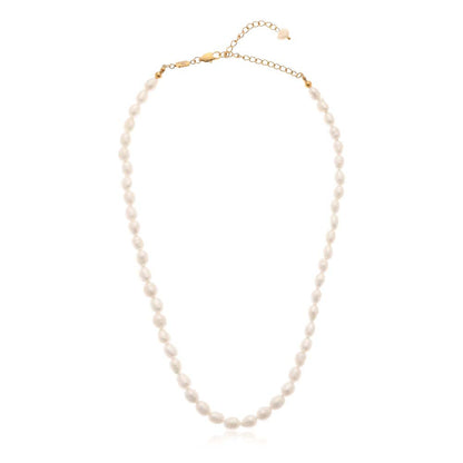 Dusala India White Clavicle Pearl Grace Necklace