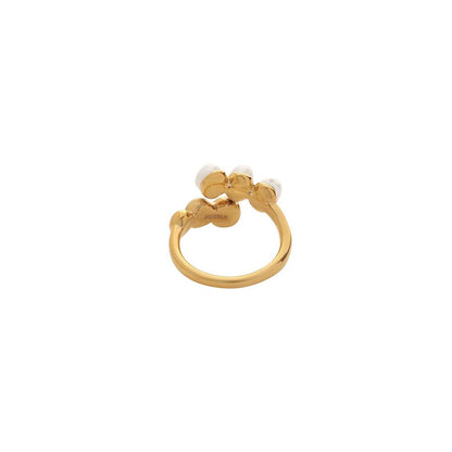 Dusala India White Trendy Pearl Ring