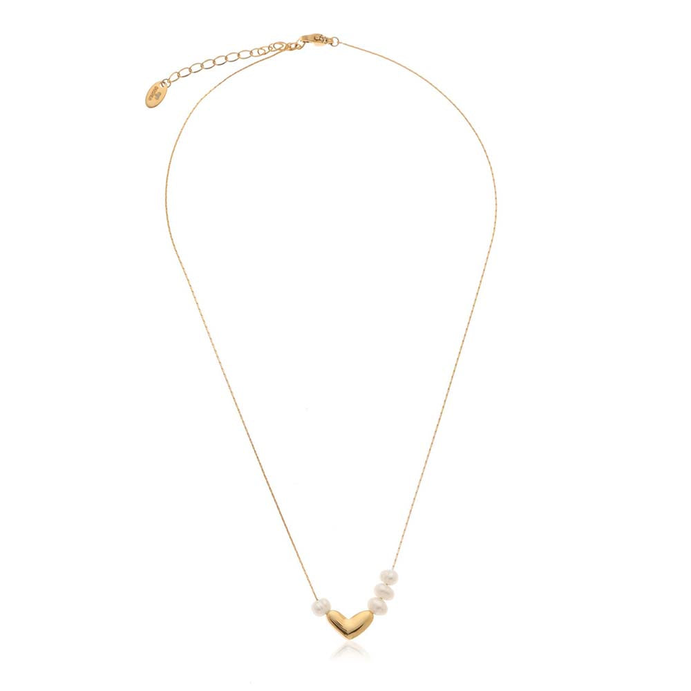 Dusala India White Heart Celebration Necklace