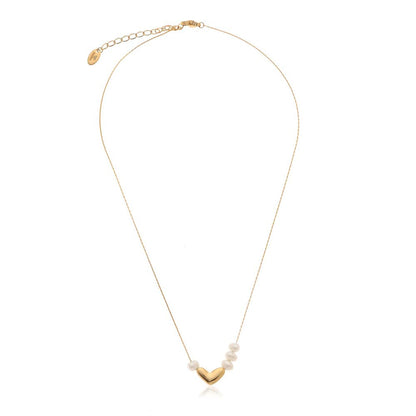 Dusala India White Heart Celebration Necklace