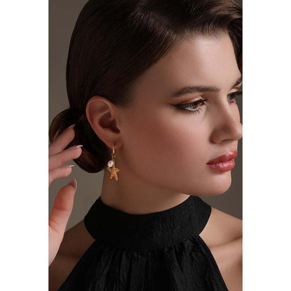 Dusala India White Ocean Star Earrings