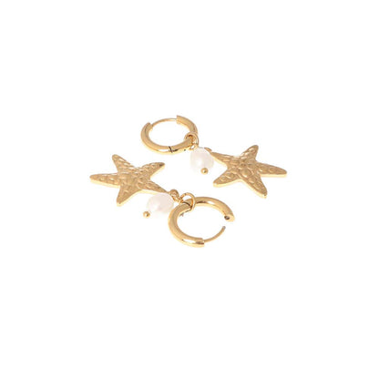 Dusala India White Ocean Star Earrings