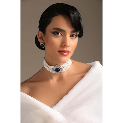 Dusala India Blue Pearl Choker