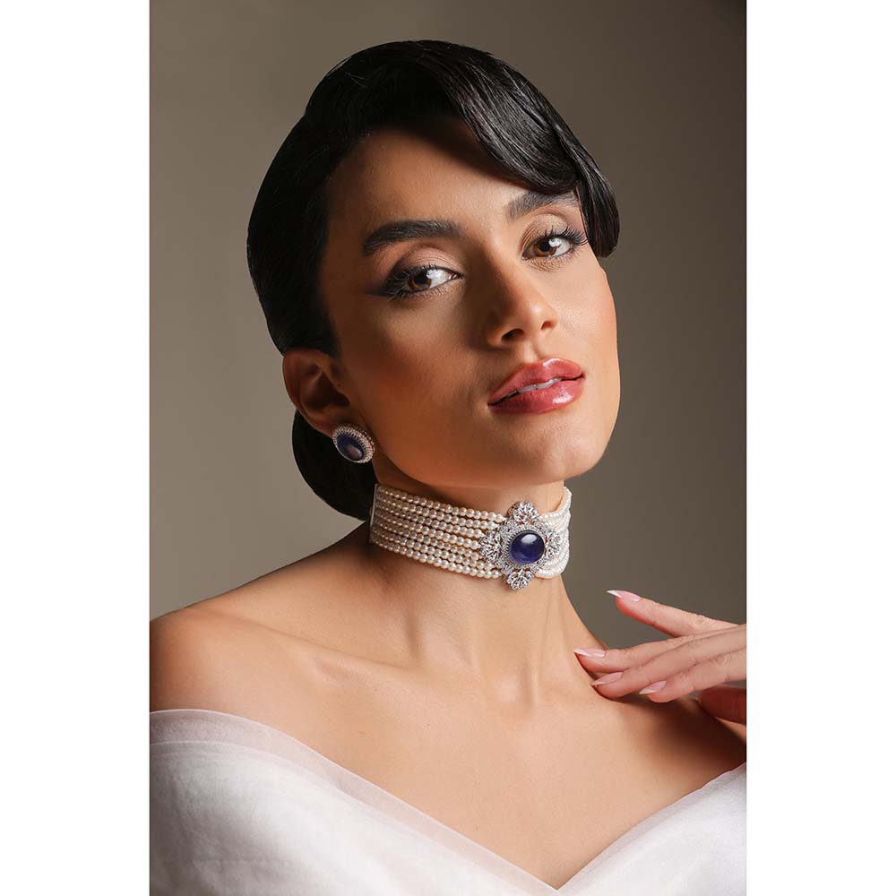 Dusala India Blue Pearl Choker