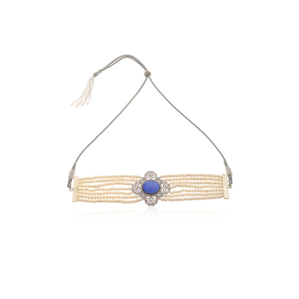 Dusala India Blue Pearl Choker