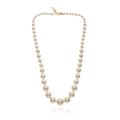 Dusala India White Graduated Natural Pearl Necklace
