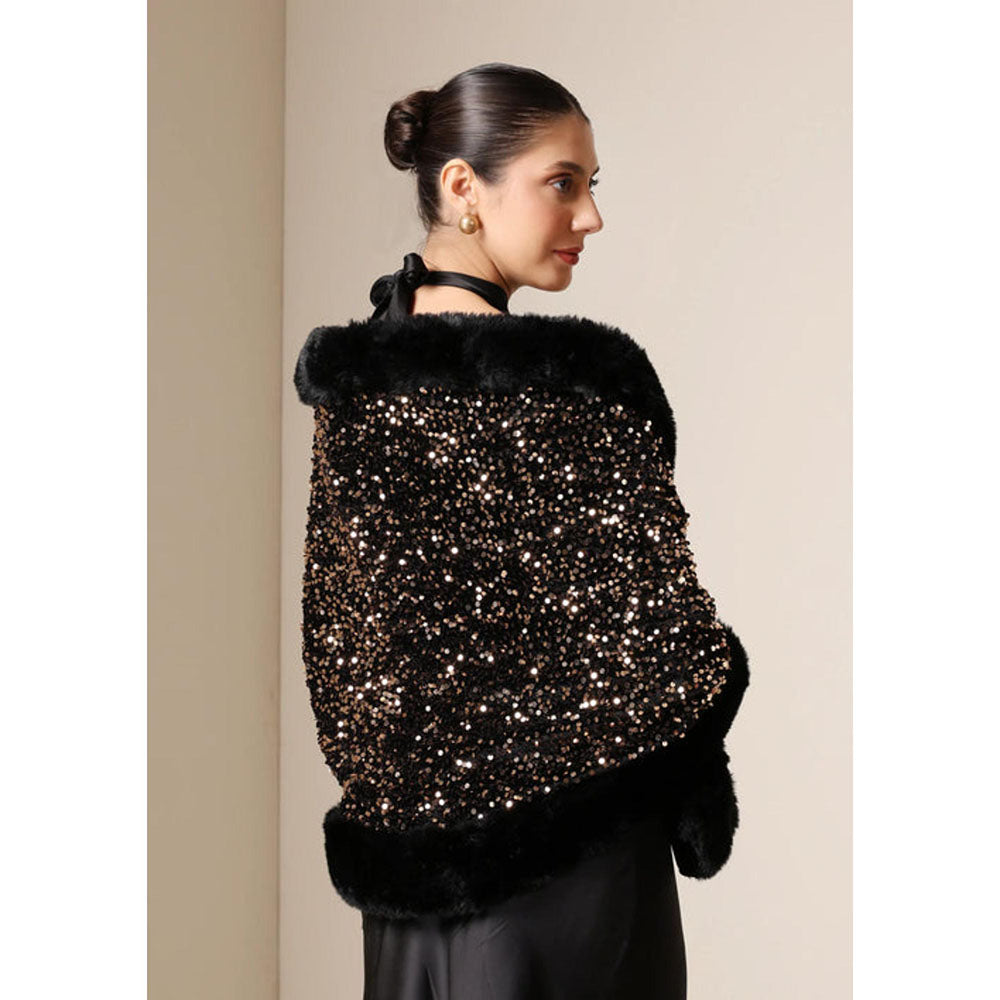 Dusala India Dusala Midnight Luxe Vegan Fur Cape