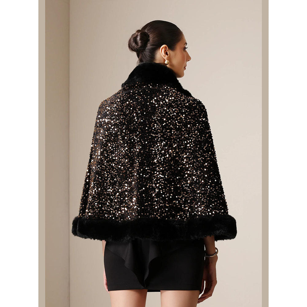 Dusala India Dusala Midnight Luxe Vegan Fur Cape