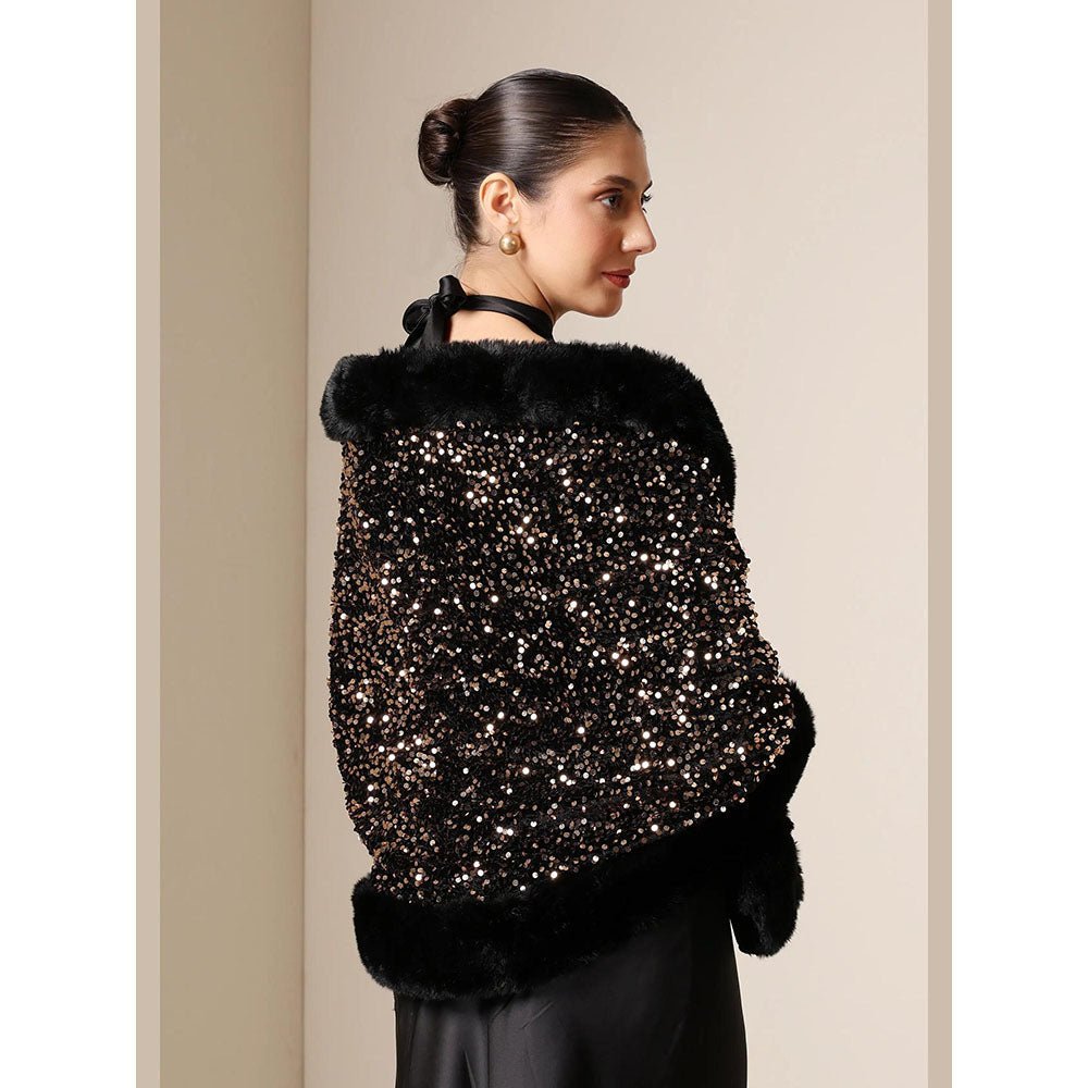 Dusala India Dusala Midnight Luxe Vegan Fur Cape