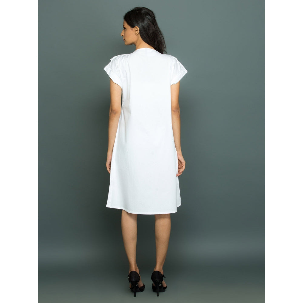 Echke Cap Sleeves Shirt Dress