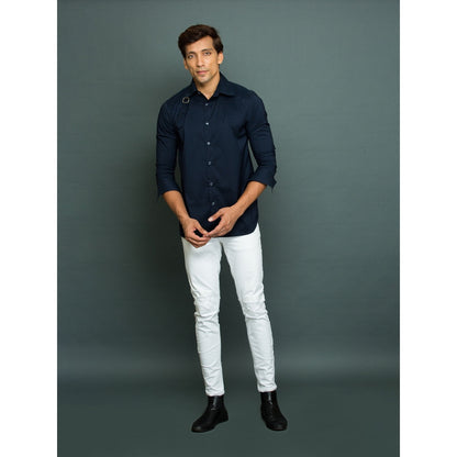 Echke Blue Shirt with Harness Self Patch and One Buckle