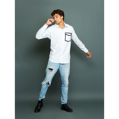 Echke White Shirt with Postman Pocket