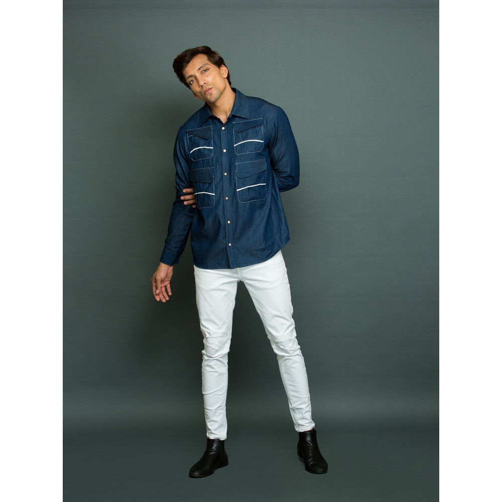 Echke Denim Shirt with Four Pockets