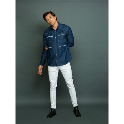 Echke Denim Shirt with Four Pockets