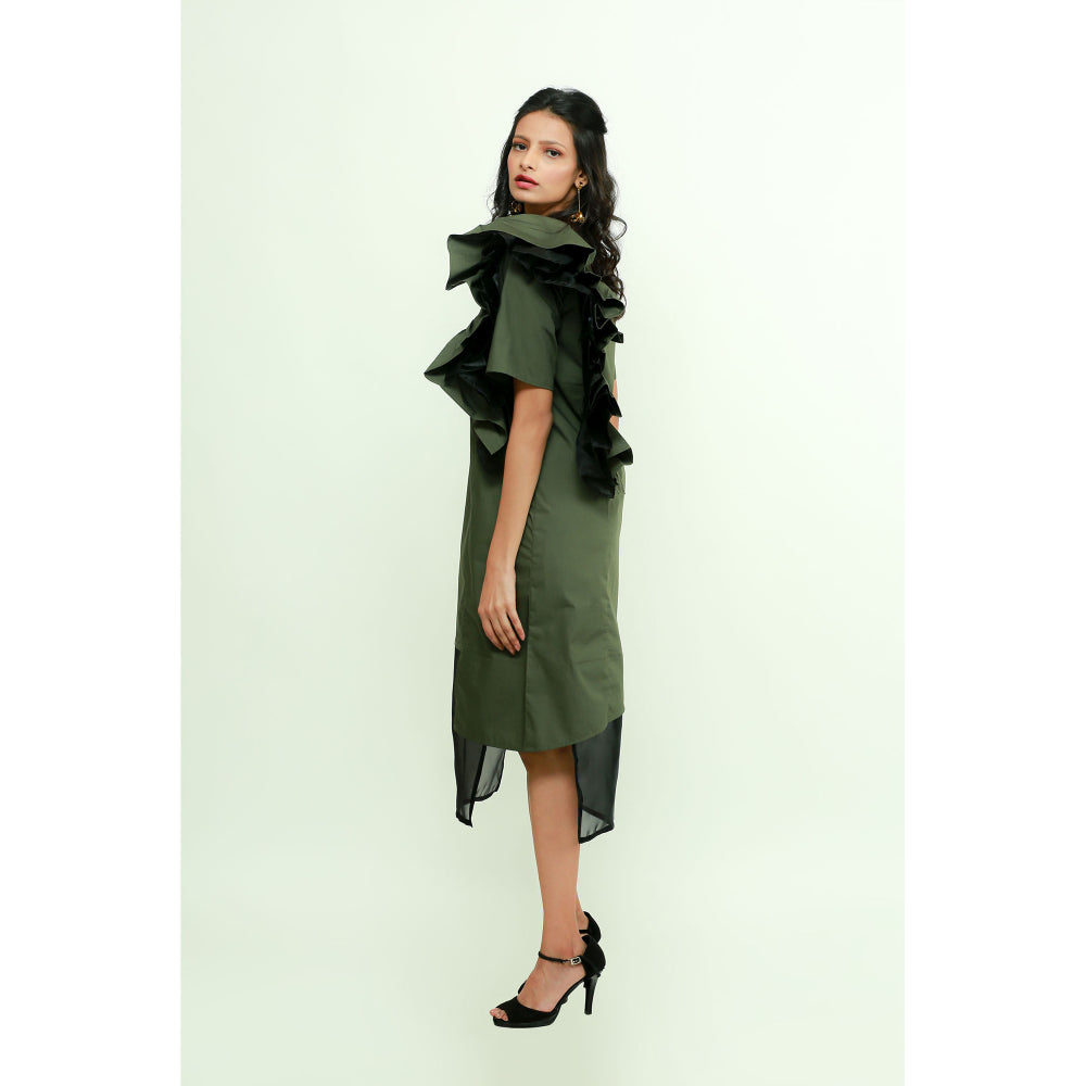 Echke Organza Frilled Dress