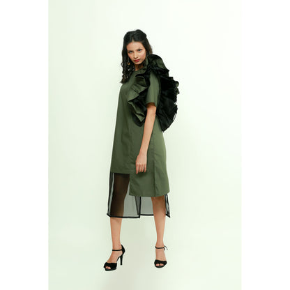 Echke Organza Frilled Dress