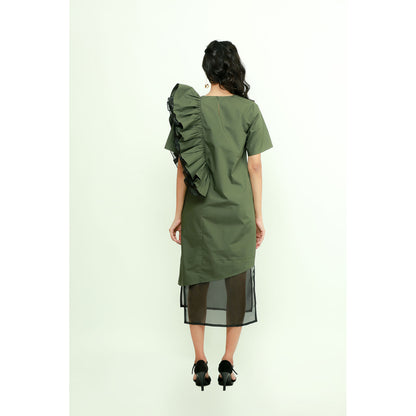 Echke Organza Frilled Dress