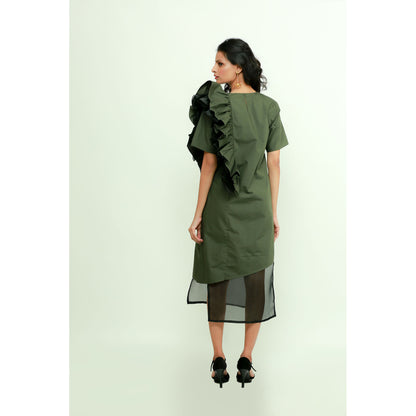 Echke Organza Frilled Dress