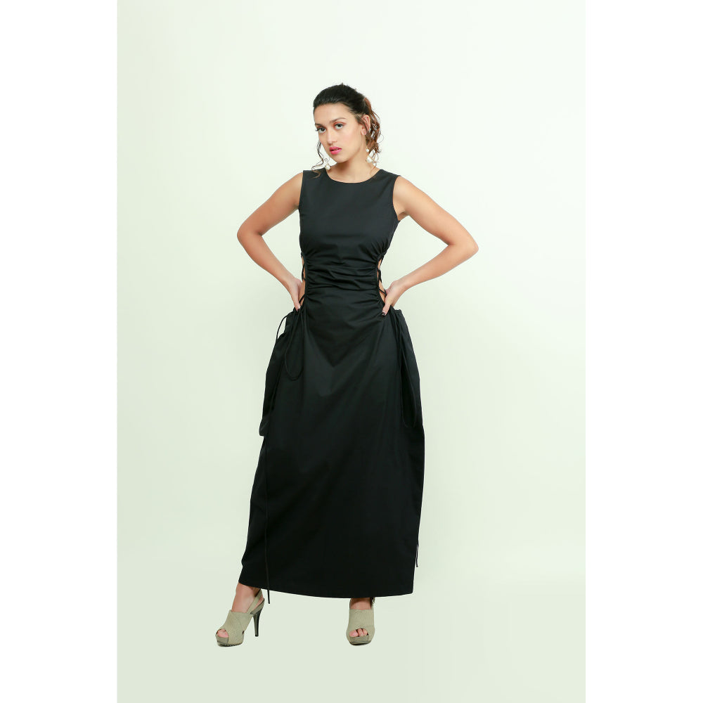 Echke Black Balloon Long Dress