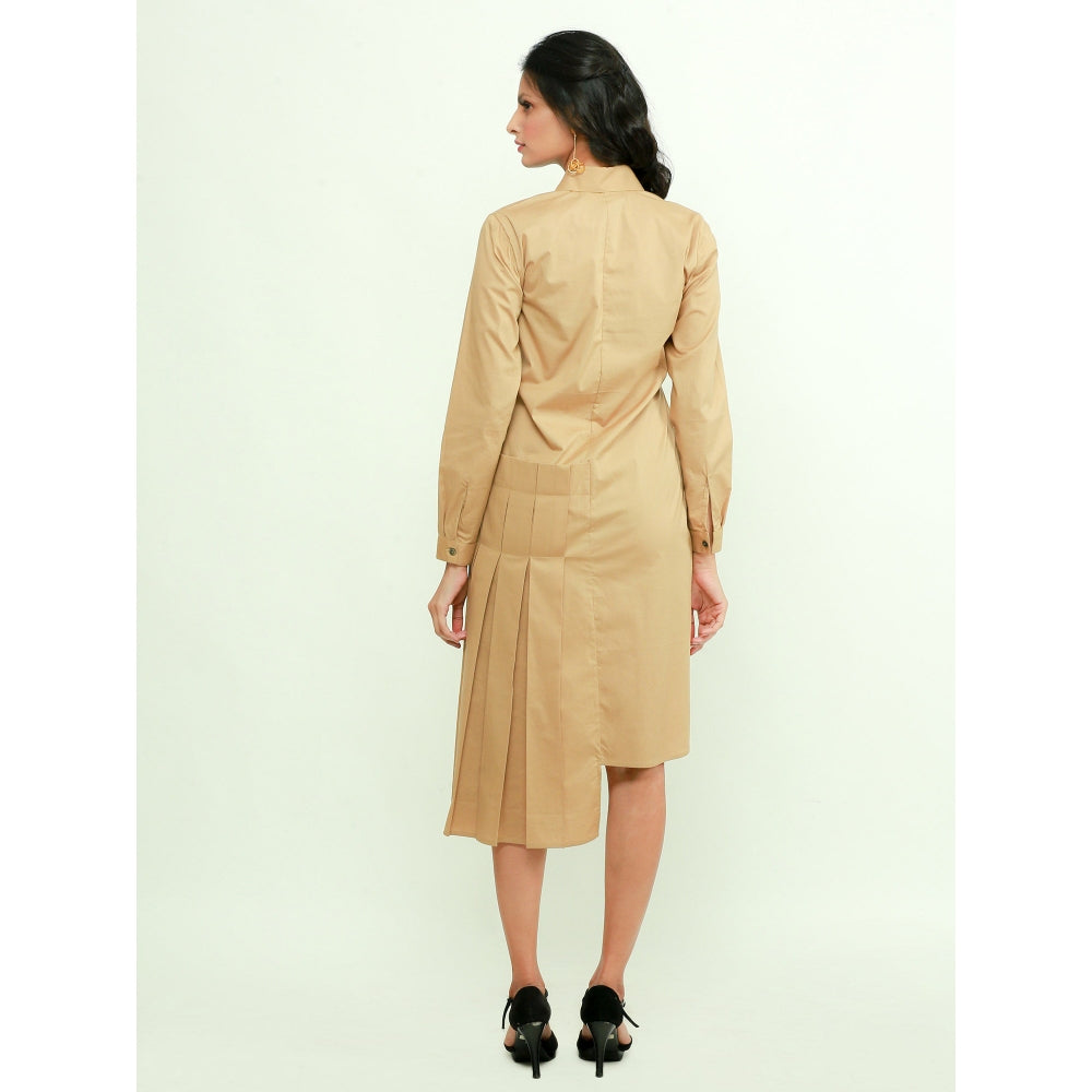 Echke Shirt Dress With Klit Pleates Detailing