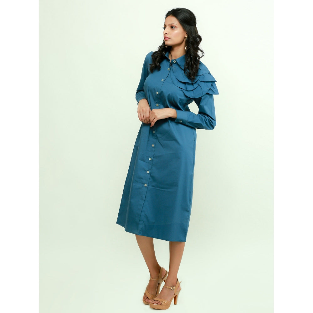 Echke Shirt Dress With Detailing On Right Shoulder