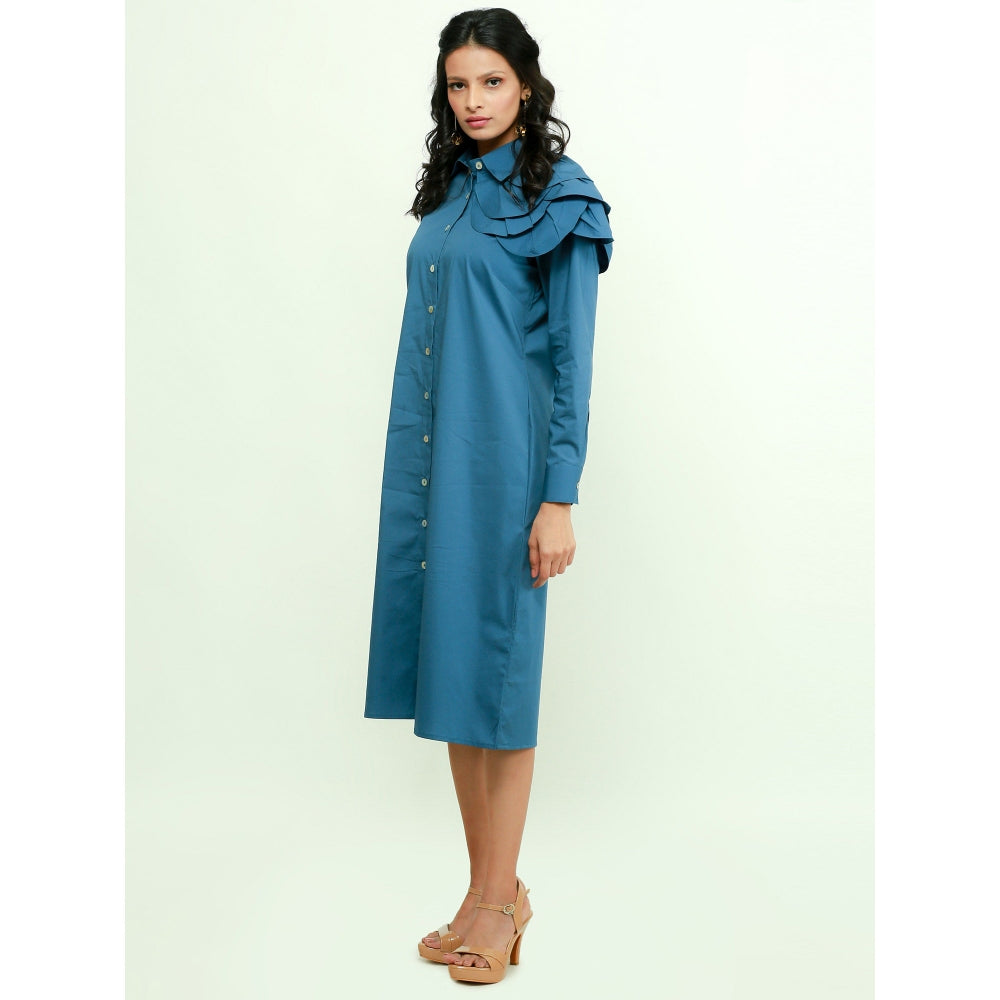 Echke Shirt Dress With Detailing On Right Shoulder