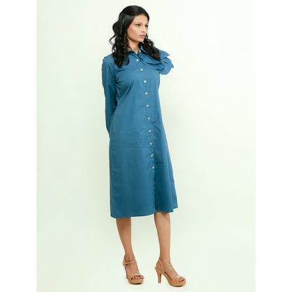 Echke Shirt Dress With Detailing On Right Shoulder