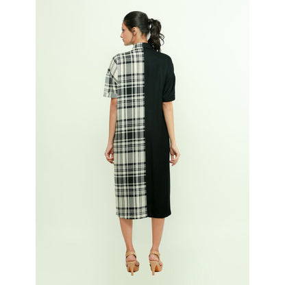 Echke Shirt Dress With One Side Ruffle Feature