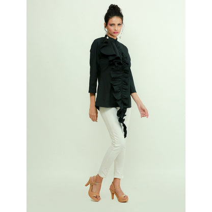 Echke Shirt With Ruffled Extension