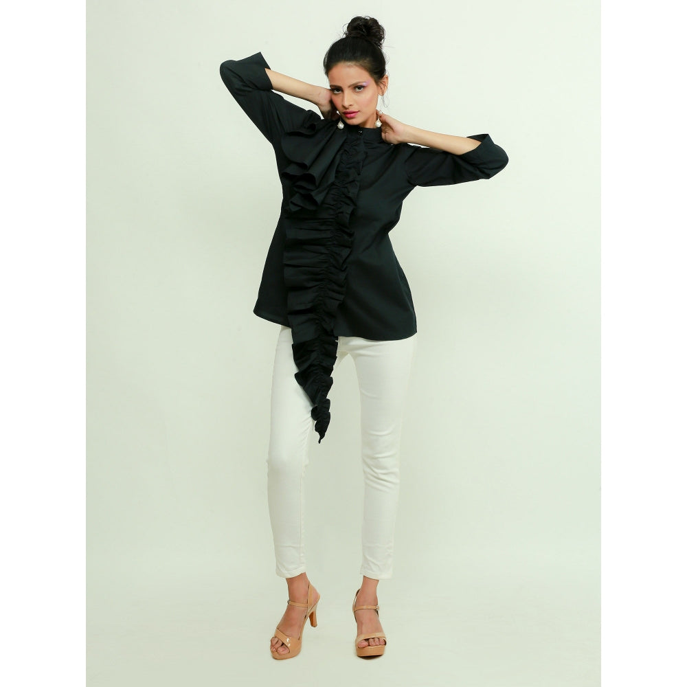 Echke Shirt With Ruffled Extension