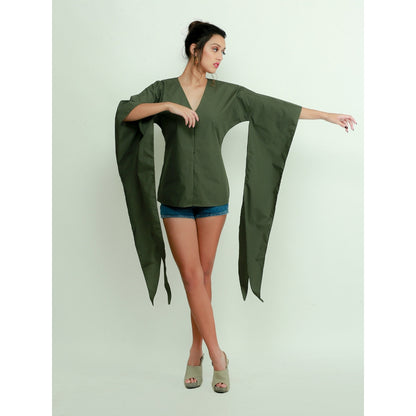 Echke Tie-Up Sleeves Top