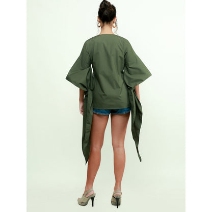 Echke Tie-Up Sleeves Top