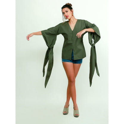 Echke Tie-Up Sleeves Top