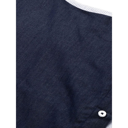 Echke Wide Collar and Off Centered Placket Shirt