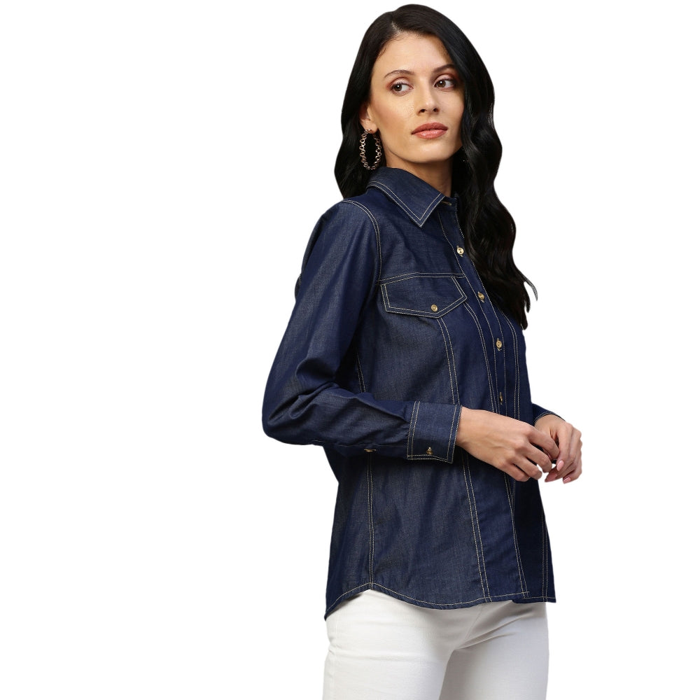 Echke Denim Shirt With Embellishments