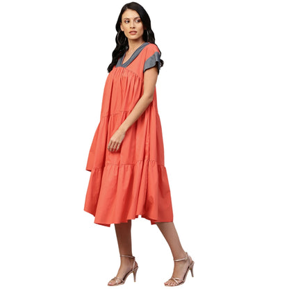 Echke V-Neck Tiered Dress