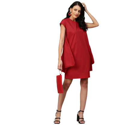 Echke Cowl Feature Sleeveless Dress