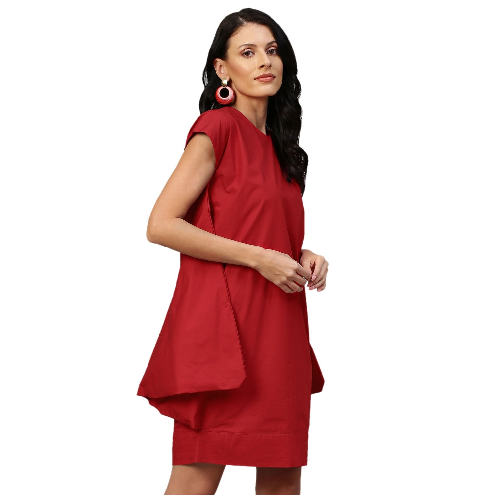 Echke Cowl Feature Sleeveless Dress