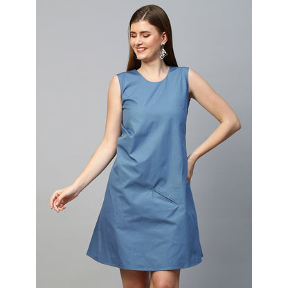 Echke Sleeveless Dress With Diagonal Rouging