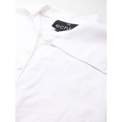 Echke Dress With Asymmetric Flap Collar and Flared Sleeves